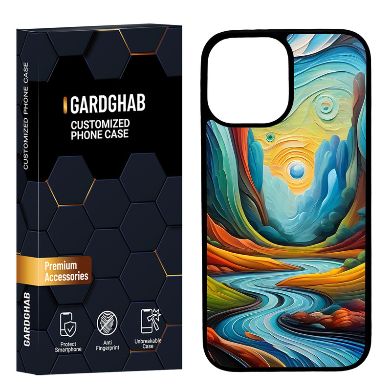 کاور گارد قاب مدل پشت گلس هنری مناسب برای گوشی موبایل اپل iPhone 12 Pro Max