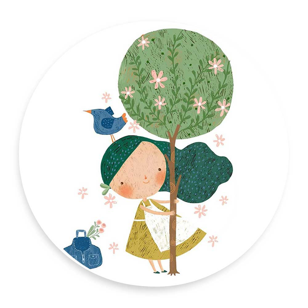 دیوارکوب طرح دختربچه و کلاغ مدل wtb263