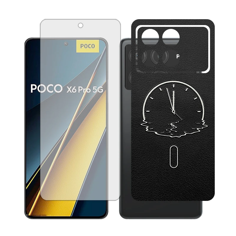 محافظ صفحه نمایش شفاف گلس مدل Together مناسب برای گوشی موبایل شیائومی Poco X6 Pro به همراه برچسب پوششی پشت گوشی 
