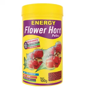 غذای ماهی انرژی  مدل Flower Horn pellet وزن 100 کرم