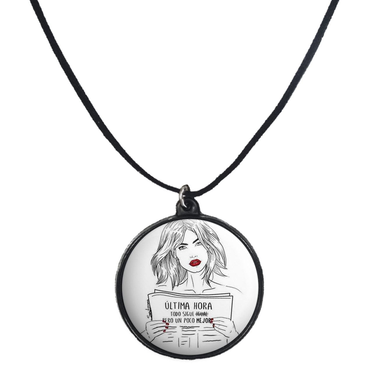 گردنبند پرمانه طرح دخترونه کد pmb.4494 مدل دو طرفه