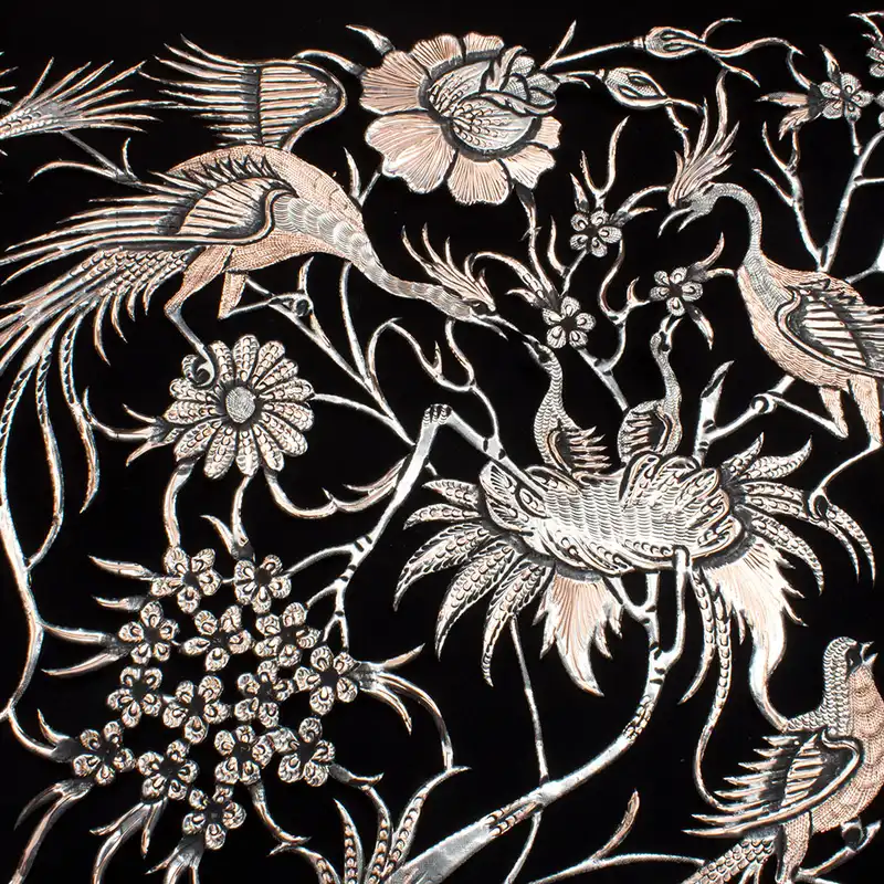 تابلو قلمزنی طرح گل و مرغ کد 10060-7