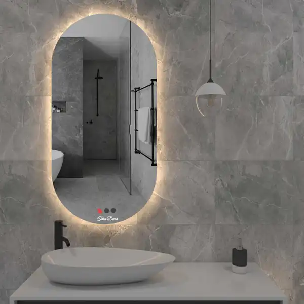 آینه سرویس بهداشتی تارا دکور طرح کپسولی مدل حرکتی کد ic172