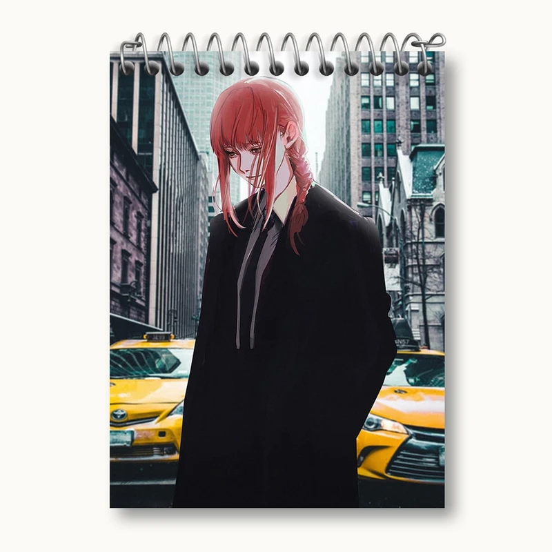 دفتر یادداشت 50 برگ خندالو مدل ماکیما انیمه مرد اره ای Chainsaw Man کد 17995