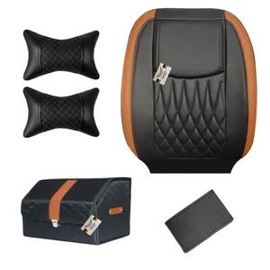 روکش صندلی خودرو سوشیانت مدل نیل مناسب برای سمند به همراه پشت گردنی و باکس صندوق و دورفرمان