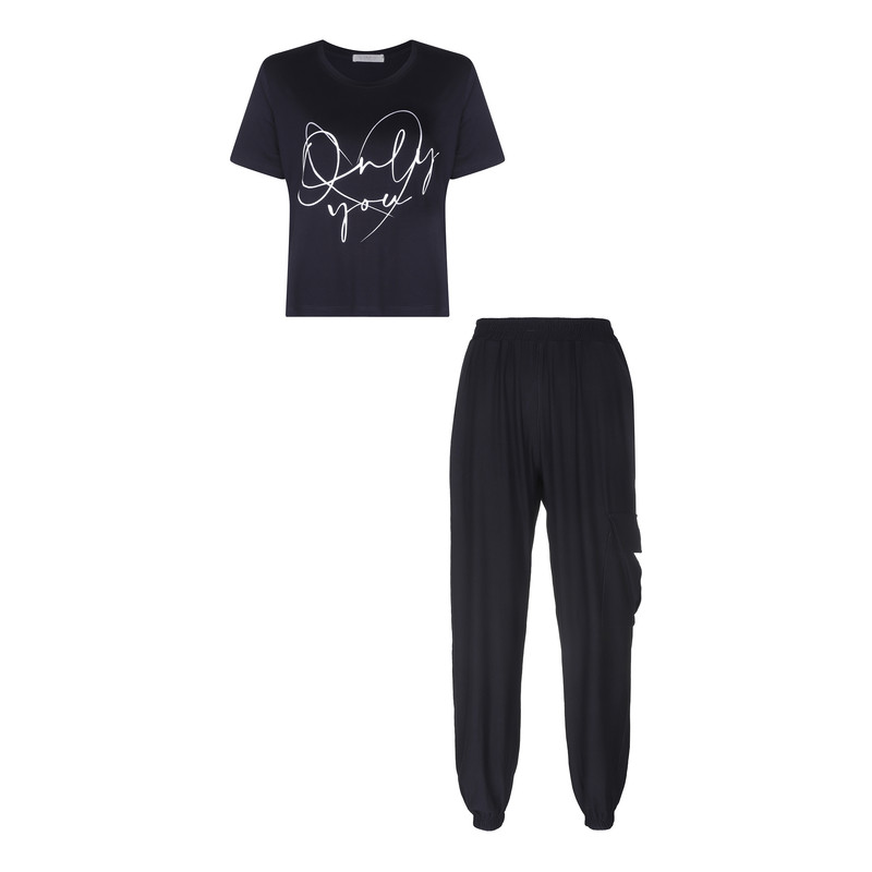 ست تی شرت آستین کوتاه و شلوار زنانه لوینت  مدل لایا