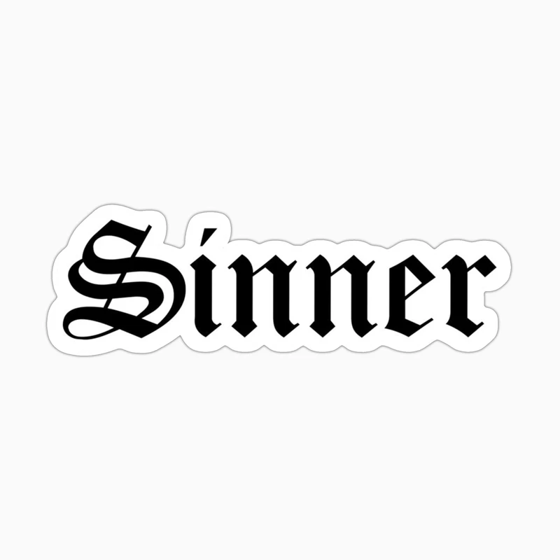 استیکر لپ تاپ و موبایل بووم طرح نوشته مدل Sinner کد BM21