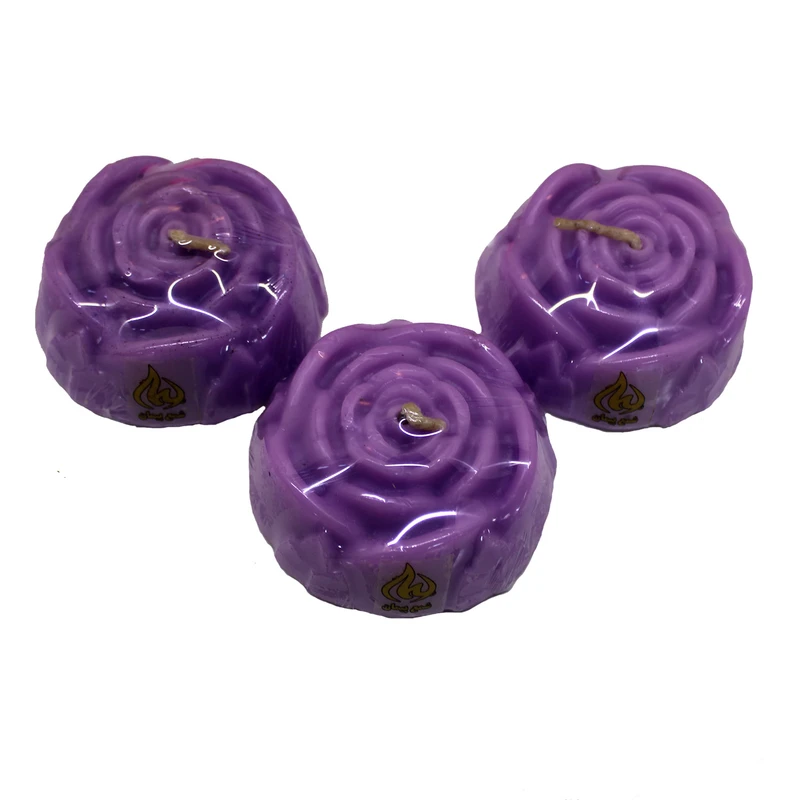 شمع پیمان مدل گل رز کد z11 مجموعه 3 عددی