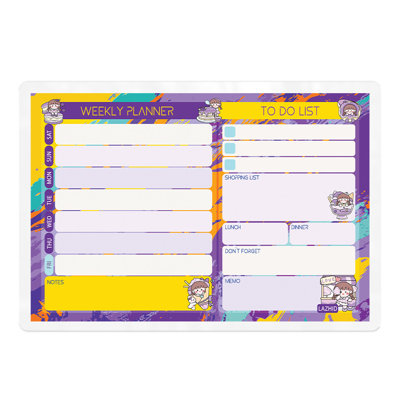 تخته وایت برد لاژید مدل پلنر برنامه ریزی کد PL050 سایز 20*30 سانتی متر