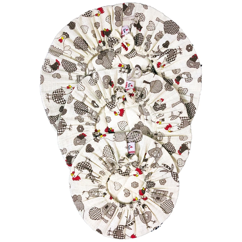 ست دمکنی 3 تکه صبا طرح مرغ و خروس کد 154