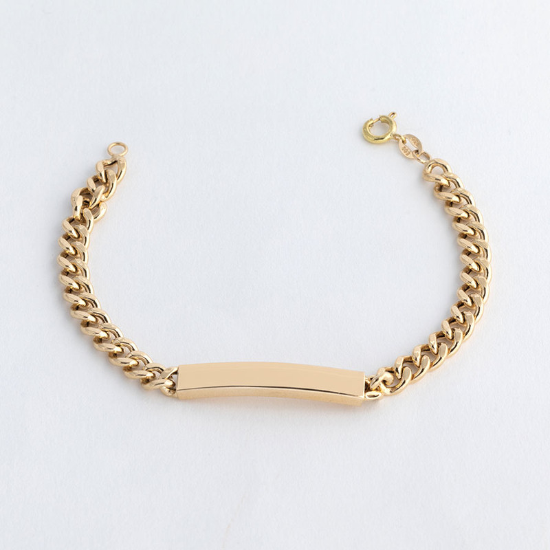 دستبند طلا 18 عیار زنانه مدل پلاک