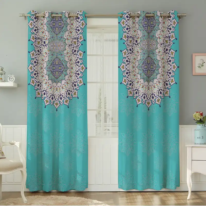 پرده نیروانا طرح سنتی مدل مخمل کد 9098 سایز 140×280 سانتی متر