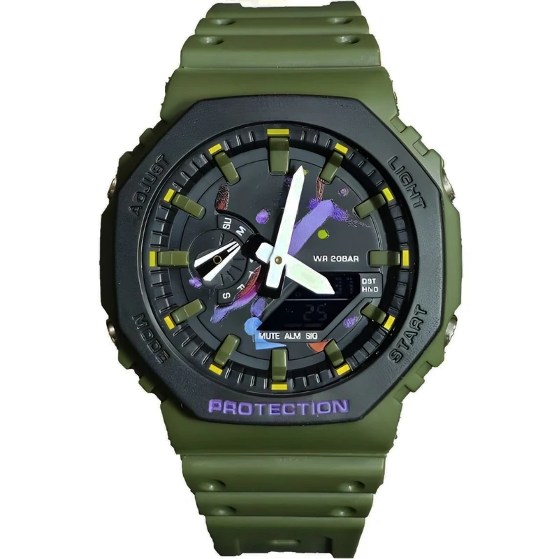 ساعت مچی عقربه‌ای کوارتز مردانه مدل پمپی دوزمانه کد 0088