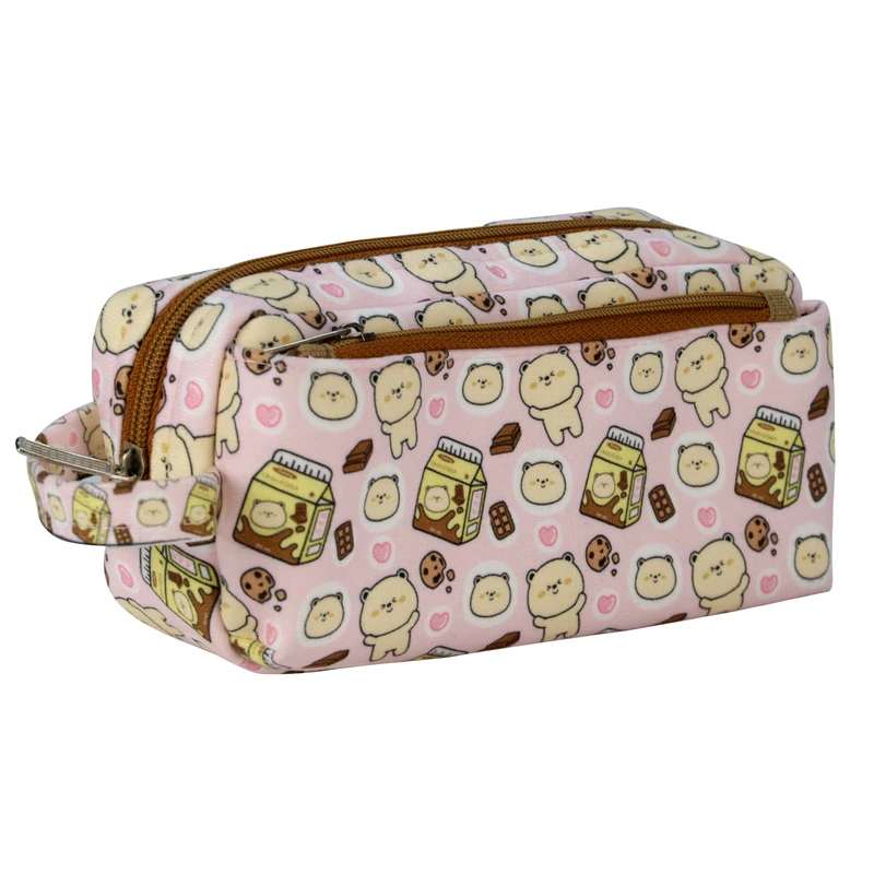 جامدادی مدل دو زیپ فانتزی طرح خرس کد MKHB087