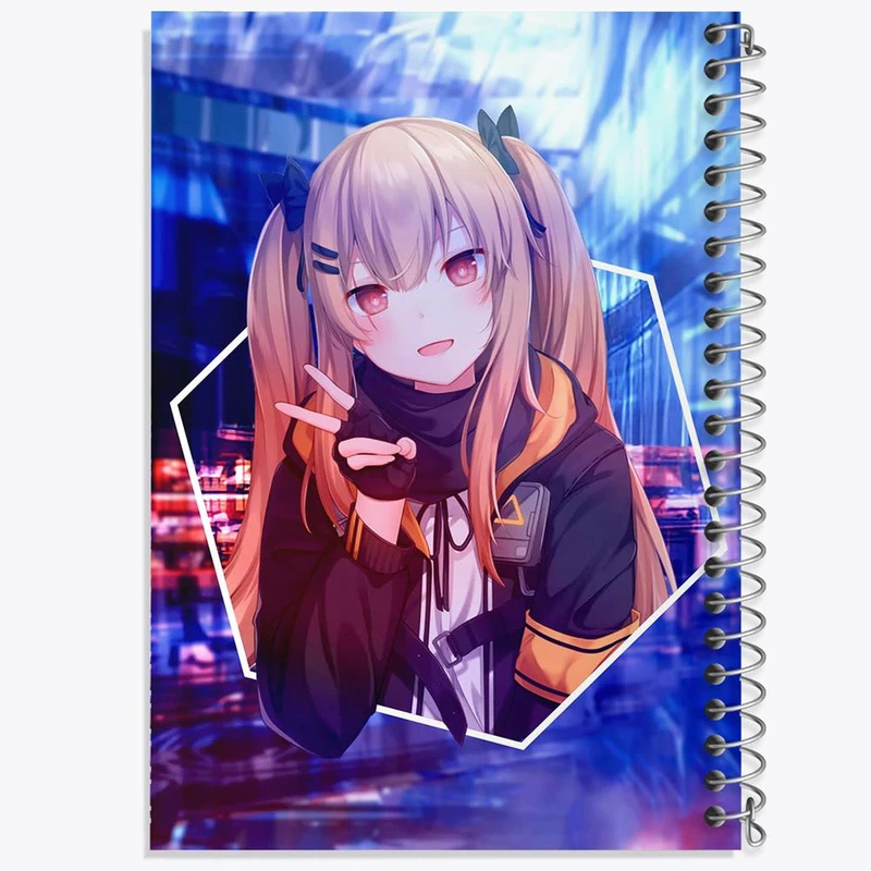 دفتر مشق 50 برگ خندالو مدل دختر انیمه ای کد 18046