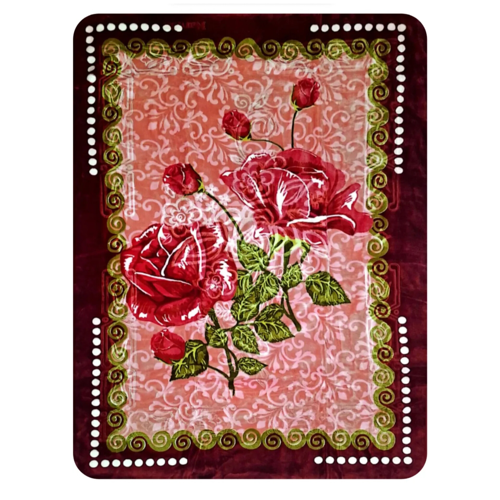 پتو 1 نفره نرمینه بافت مدل گلدار برجسته سایز 220x160 سانتی‌متر