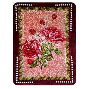 پتو 1 نفره نرمینه بافت مدل گلدار برجسته سایز 220x160 سانتی‌متر