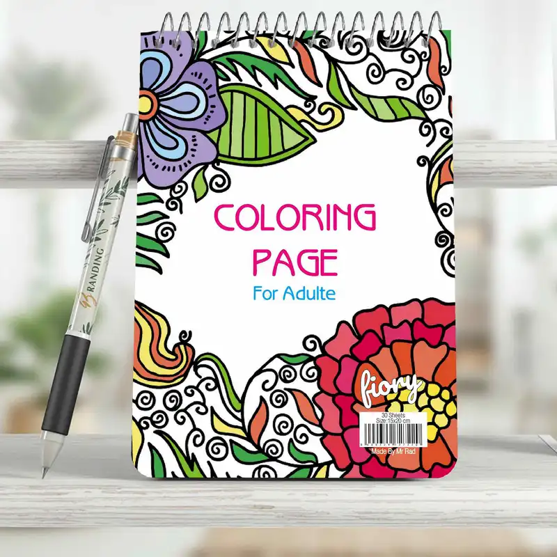 دفتر رنگ آمیزی مستر راد مدل ماندالا طرح آرامش باغ مهربانی و شادی کد 1535