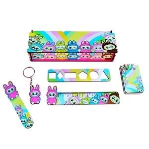 بسته لوازم تحریر مدل چوبی طرح لبوبو فانتزی کد 01 مجموعه 6 عددی