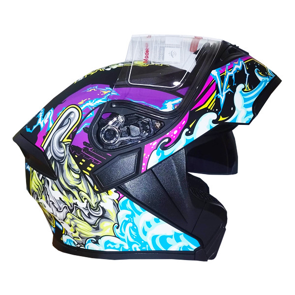 کلاه کاسکت دی ای وان مدل فک متحرک عینکدار کد MO_108