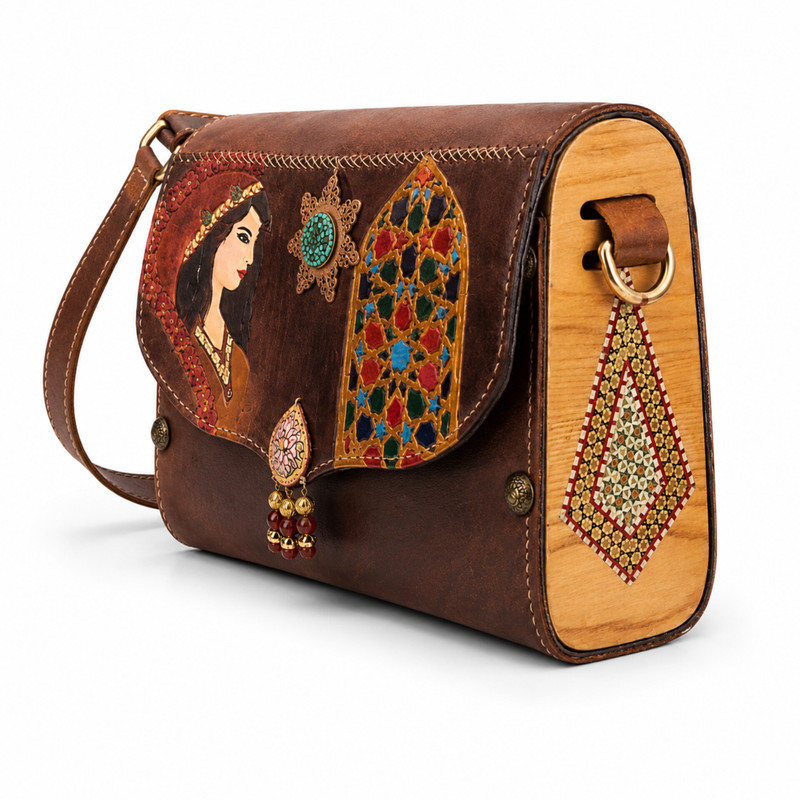 کیف دوشی دست دوز زنانه مدل 001