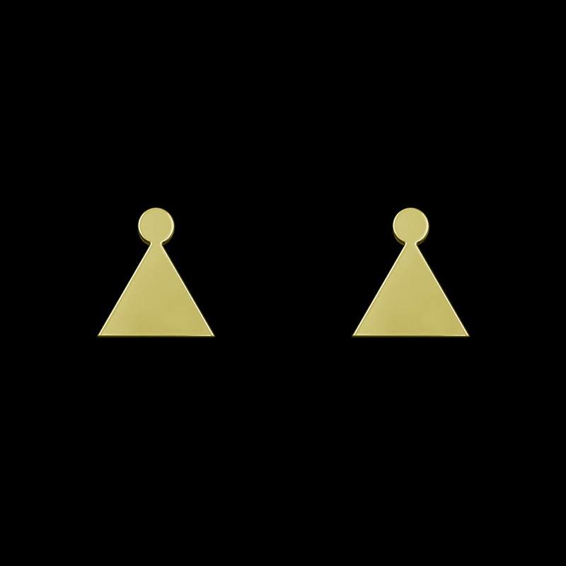 گوشواره طلا 18 عیار زنانه مدوپد مدل مثلث کد GA1-14731