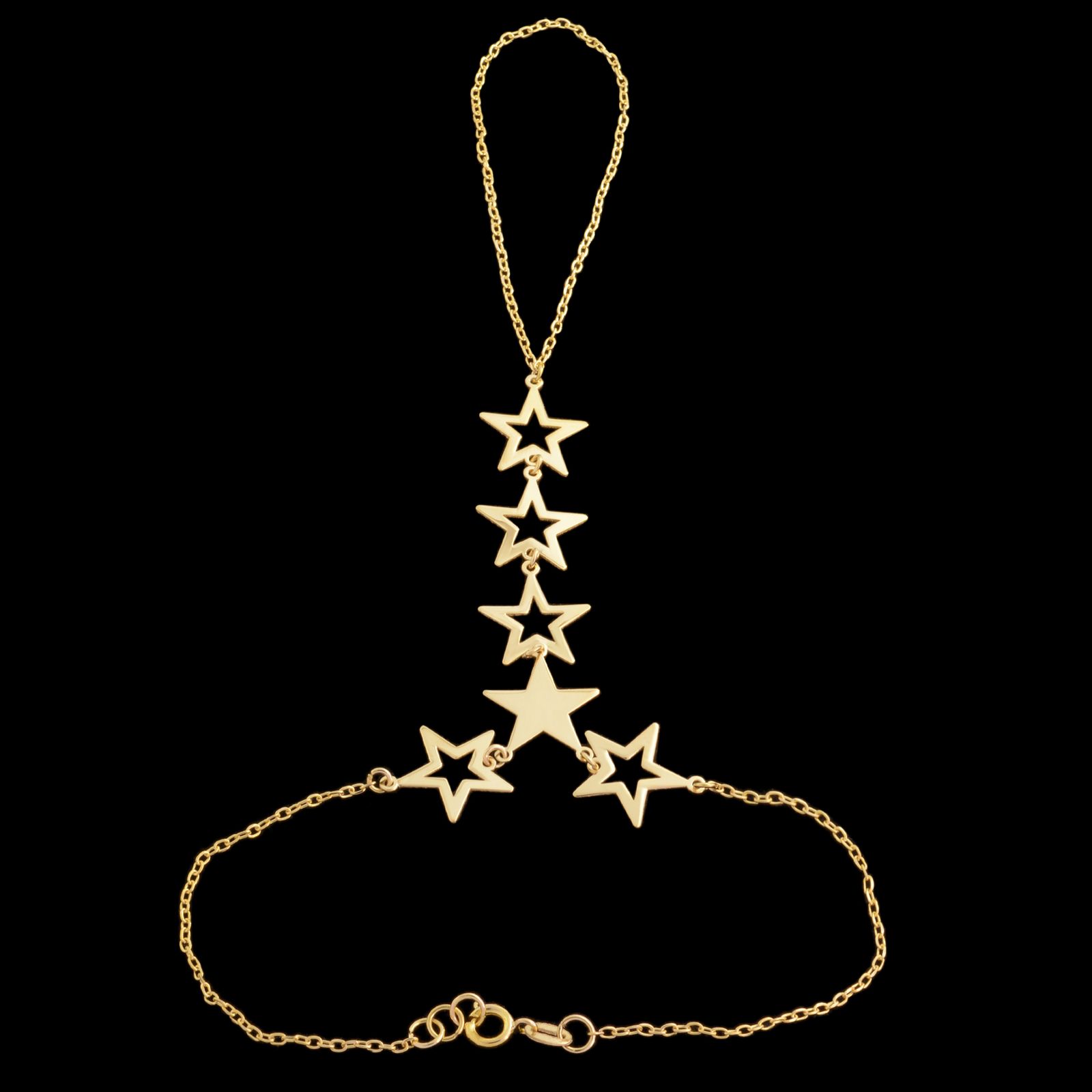 دستبند طلا 18 عیار زنانه طلای مستجابی مدل تمیمه ستاره کد 6758 -  - 1