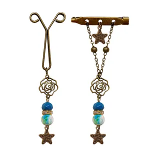 ست سنجاق سینه و گیره روسری طرح گل کد PM424