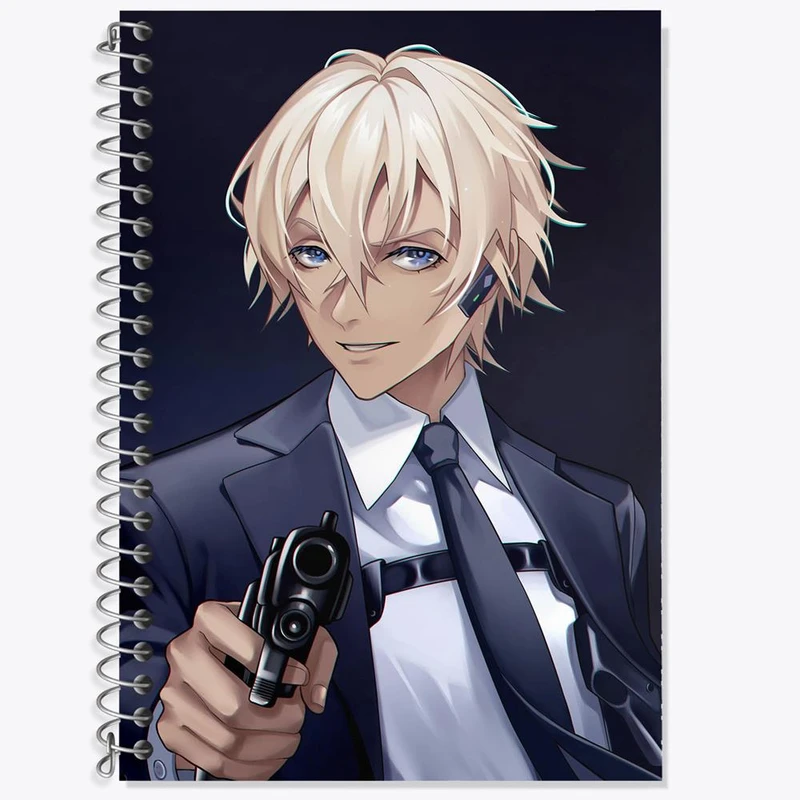 دفتر زبان 50 برگ خندالو مدل دو خط طرح ری انیمه کارآگاه کونان کد 27545