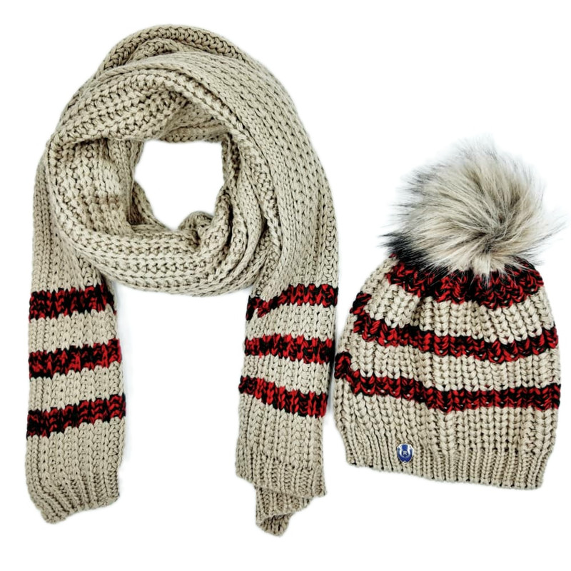 ست کلاه و شال گردن بافتنی زنانه مدل KP1020-055