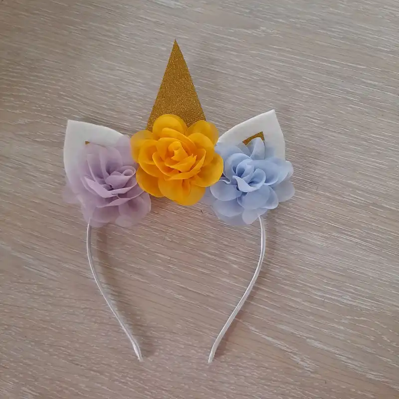 ست پیراهن و تل مو دخترانه مدل یونیکورن