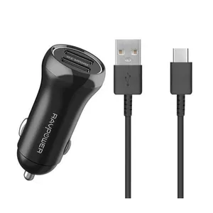 شارژر فندکی راو پاور مدل Sagacous-401 به همراه کابل تبدیل USB-C