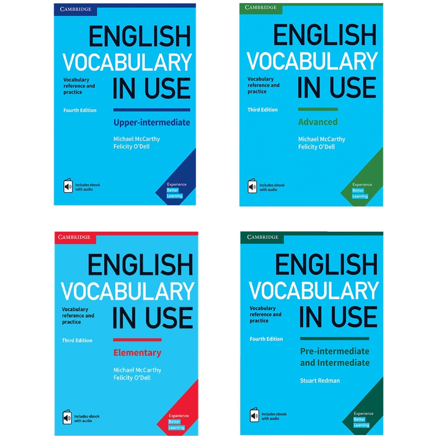 کتاب English Vocabulary in Use اثر Stuart Redman and Lynda Edwards انتشارات Cambridge چهار جلدی