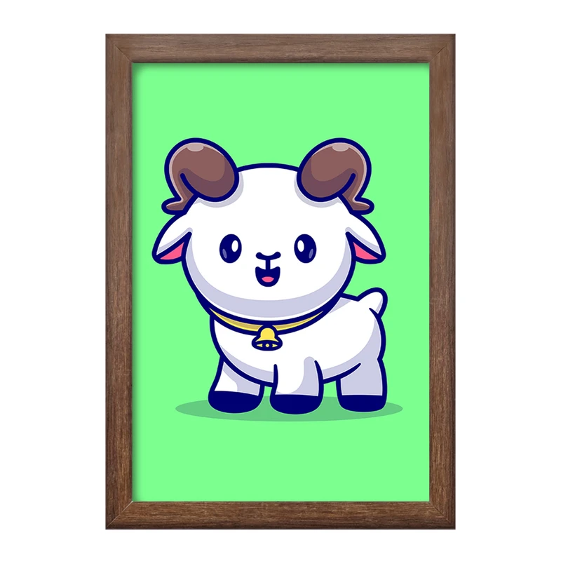 تابلو خندالو طرح حیوانات بامزه قوچ بز کد 29663