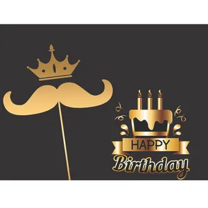 بنر تولد طرح سیبیل و تاج کد 14910075