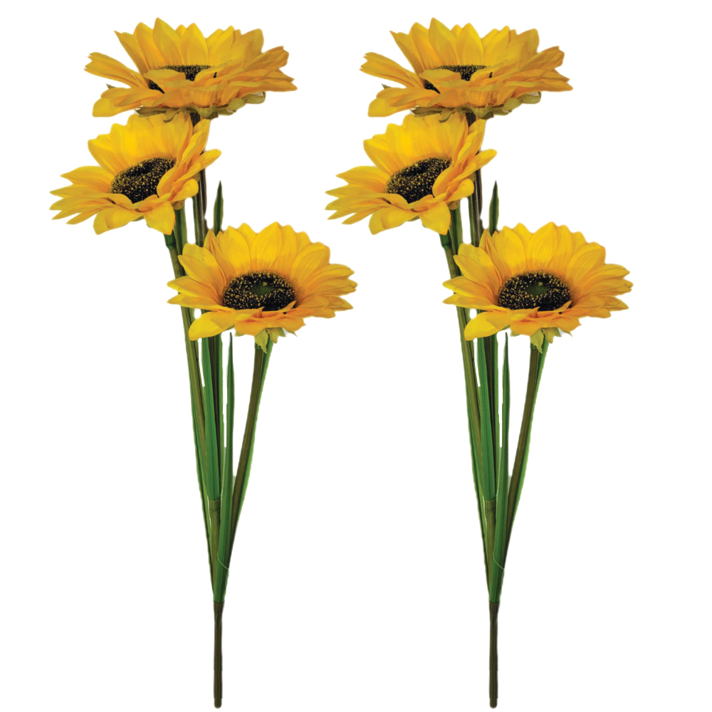 نکته خرید - قیمت روز گل مصنوعی مدل شاخه آفتابگردان 3 گل مجموعه دو عددی خرید