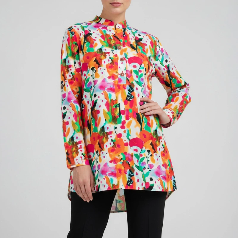 تونیک آستین بلند زنانه السانا مدل راهین کد 222390