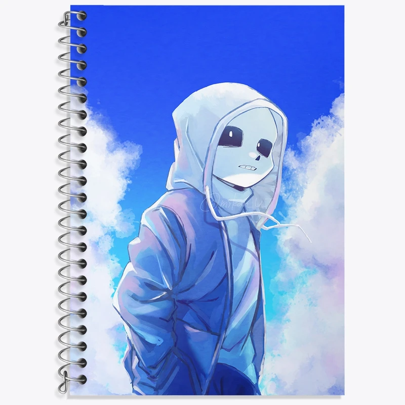 دفتر زبان 50 برگ خندالو مدل سه خط طرح بازی آندرتیل (Undertale) کد 31784