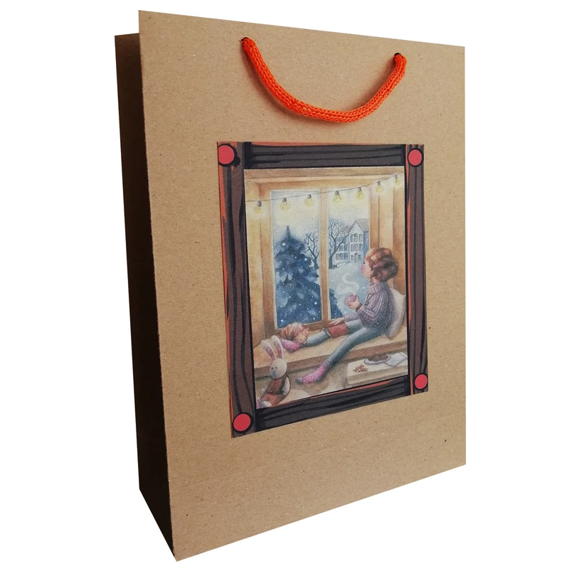 پاکت هدیه مدل زمستان و قهوه 