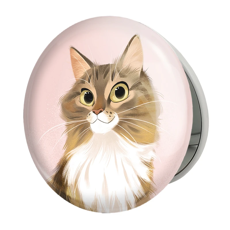 آینه جیبی خندالو طرح گربه مدل تاشو کد 28234 