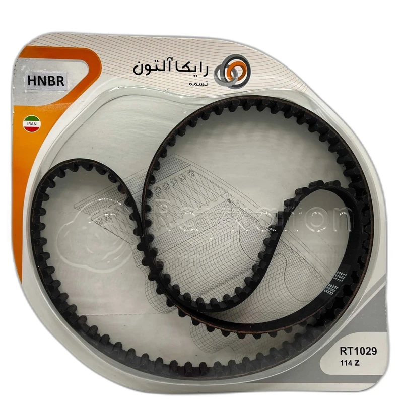 تسمه تایم رایکالتون مدل 114 دندانه HNBR مناسب برای پژو 405
