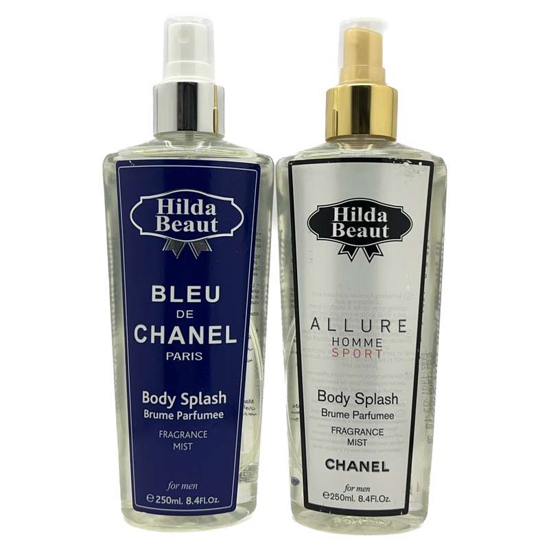 بادی اسپلش مردانه هیلدابیوت مدل Chanel de bleu allure sport حجم 250 میلی لیتر مجموعه 2 عددی
