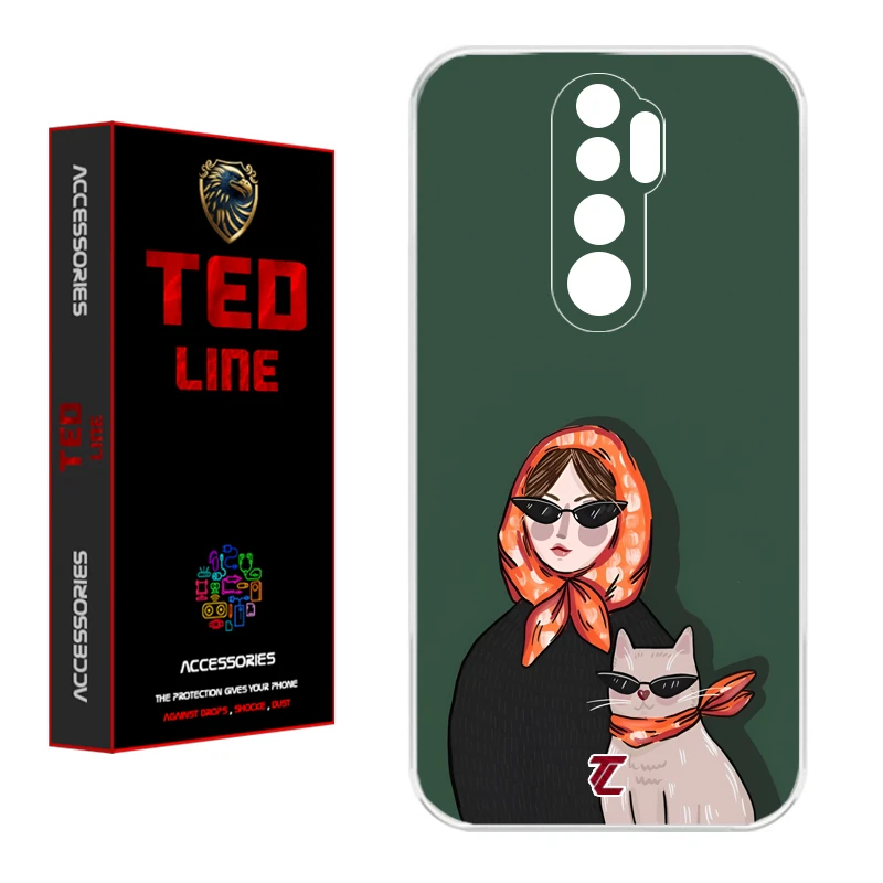 کاور تدلاین طرح دختر و گربه کد 1143 مناسب برای گوشی موبایل شیائومی Redmi Note 8 Pro