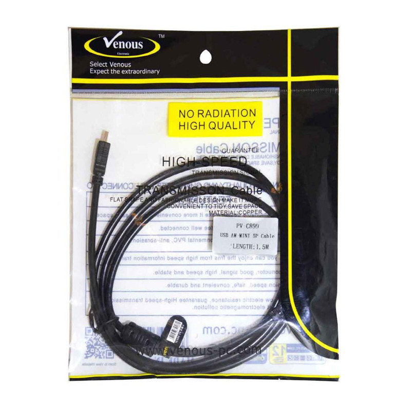کابل تبدیل USB به miniusb ونوس مدل pv-c899 طول 1.5 متر
