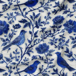 پارچه ملحفه عرض 1.5 متر پارچه باما طرح سه بعدی قلم آرتین کد 5014750 رنگ آبی