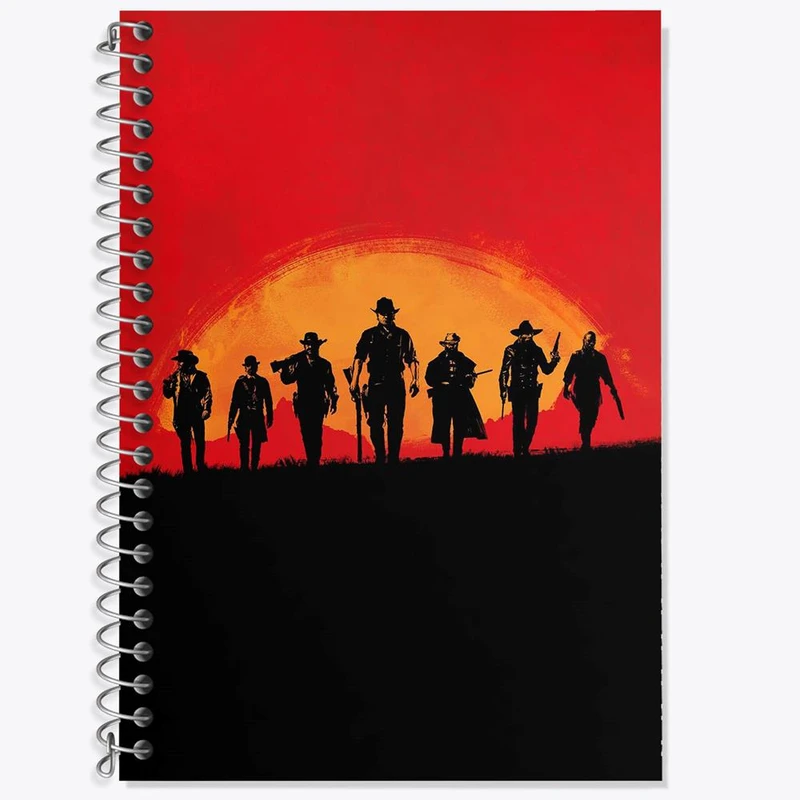دفتر زبان 50 برگ خندالو مدل دو خط طرح رد دد Red Dead کد 10291