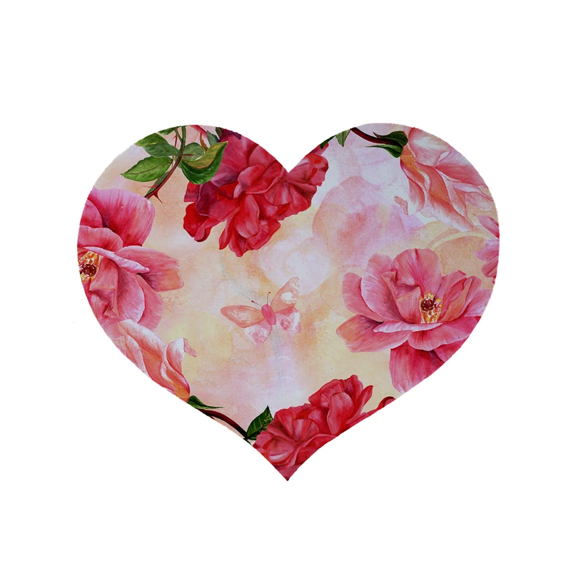 پادری مدل قلب طرح گل کد 5552 سایز 90x90 سانتی متر 