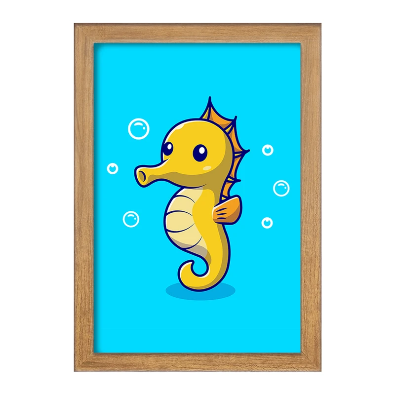 تابلو خندالو مدل حیوانات بامزه اسب دریایی کد 29709