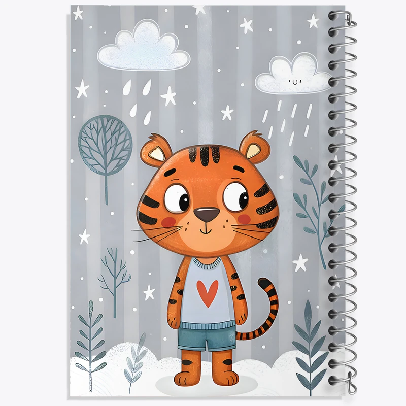 دفتر شطرنجی 50 برگ خندالو طرح ببر بامزه کد F8051