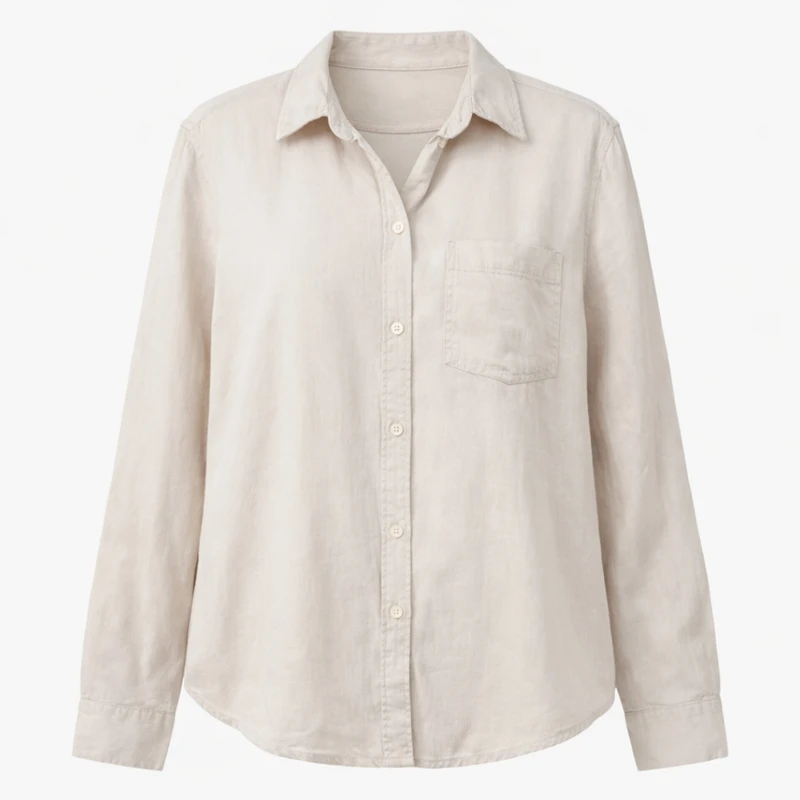 شومیز آستین بلند یقه برگردان زنانه مدل 2066